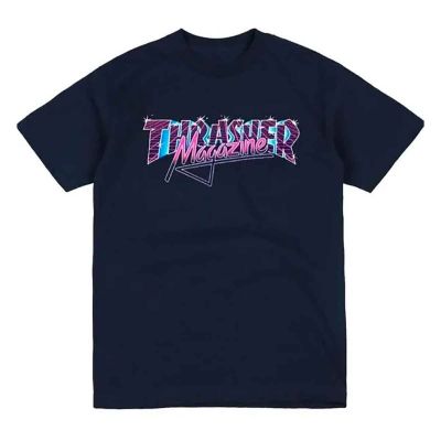 Thrasher Vice Logo Tee Navy - Azul - Camiseta de manga corta