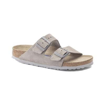 Birkenstock Arizona Soft Footbed Suede Leather Narrow Stone Coin - Gris - Sandalias Birkenstock Arizona Soft Footbed Suede Leather Narrow Stone Coin - Gris - Sandalias