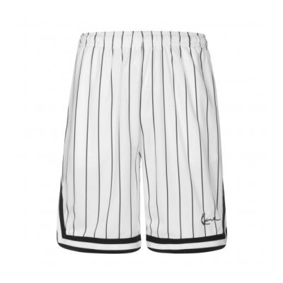 Karl Kani Small Signature Pinstripe Mesh Shorts white/black - Blanco - Pantalones cortos