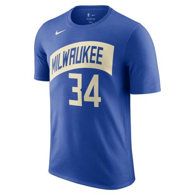 Nike NBA Milwaukee Bucks Giannis Antetokounmpo City Edition Tee - Azul - Camiseta de manga corta