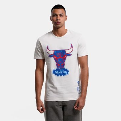 Mitchell & Ness NBA Chicago Bulls Americana Tee - Blanco - Camiseta de manga corta