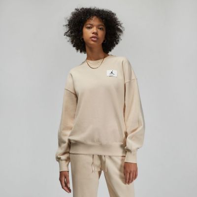 Jordan Essentials Wmns Fleece Crew Sweatshirt Sanddrift - Marrón - Hoodie