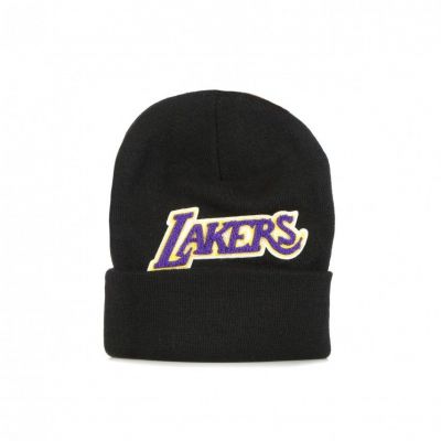 Mitchell & Ness Chdenille Logo Cuff 4 Knit Los Angeles Lakers Black - Negro - Gorra