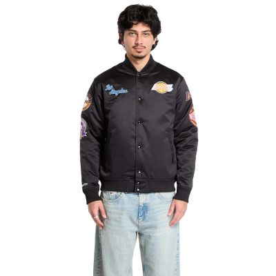 Mitchell & Ness NBA Blackout Heavyweight Lakers Satin Jacket - Negro - Chaqueta